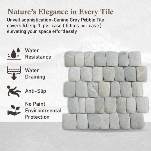 Natural Grey Stone Mosaic Tile for Wall, Canine Grey Floor Tile