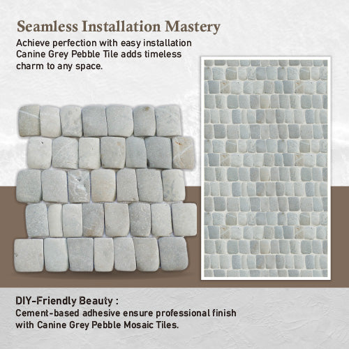 Natural Grey Stone Mosaic Tile for Wall, Canine Grey Floor Tile