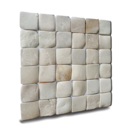 Tan Stone Mosaic Tile for Wall, Molar 5 Natural Stone Floor Tile