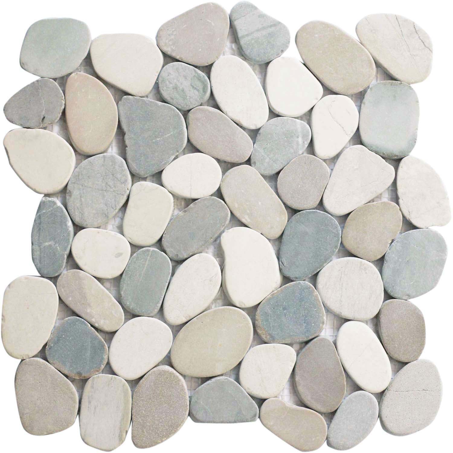 Multicolor Mosaic Tile, Mix Blend Sliced Pebble Wall & Floor Tile