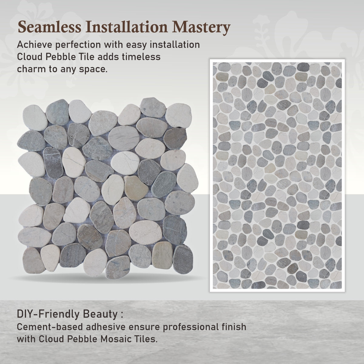 Pebble Mosaic Cloud Tiles, Cloud Sliced Pebble Mosaic Wall Floor Tile