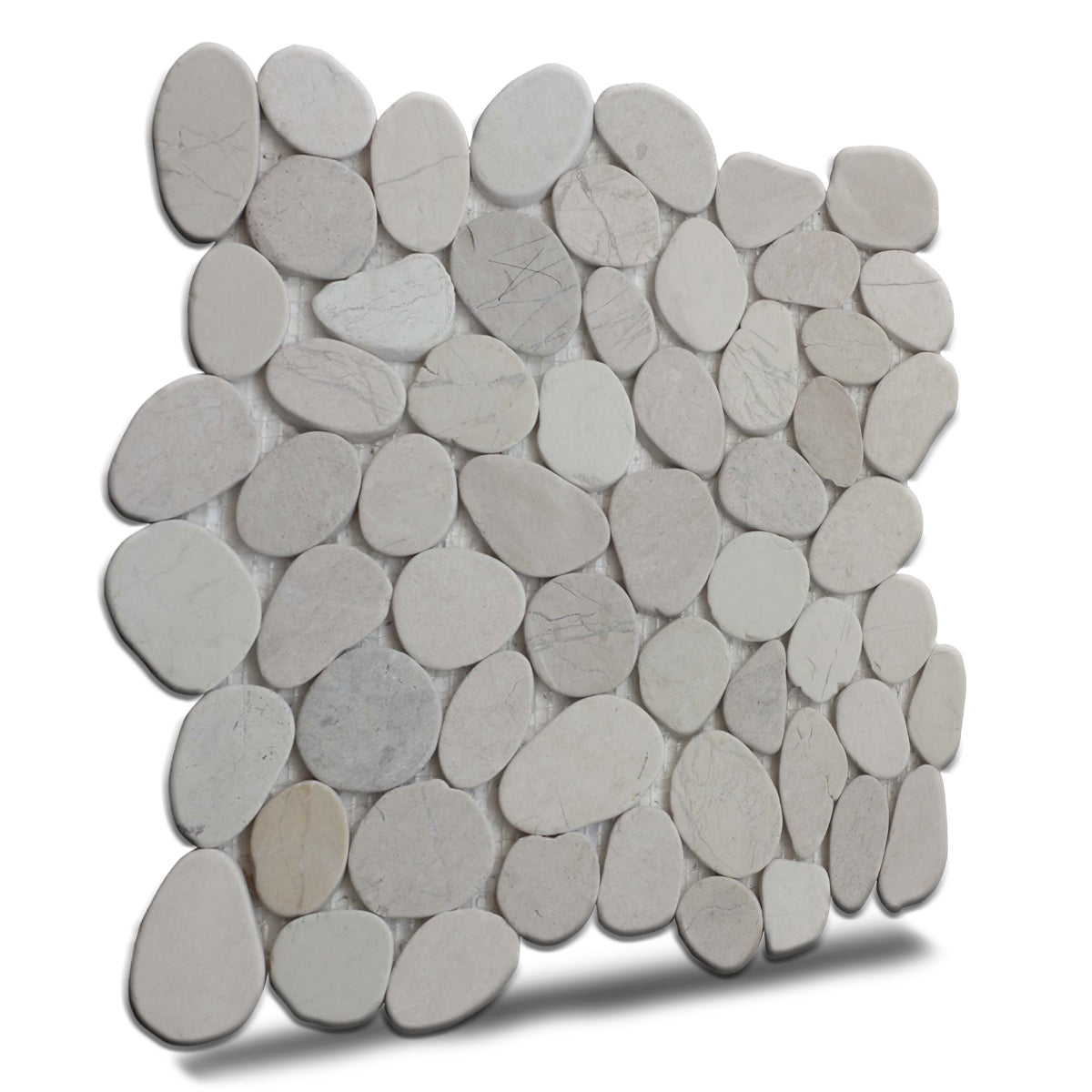 Timor White Pebbles Mosaic Tiles, Pebble Mosaic Wall & Floor Tile