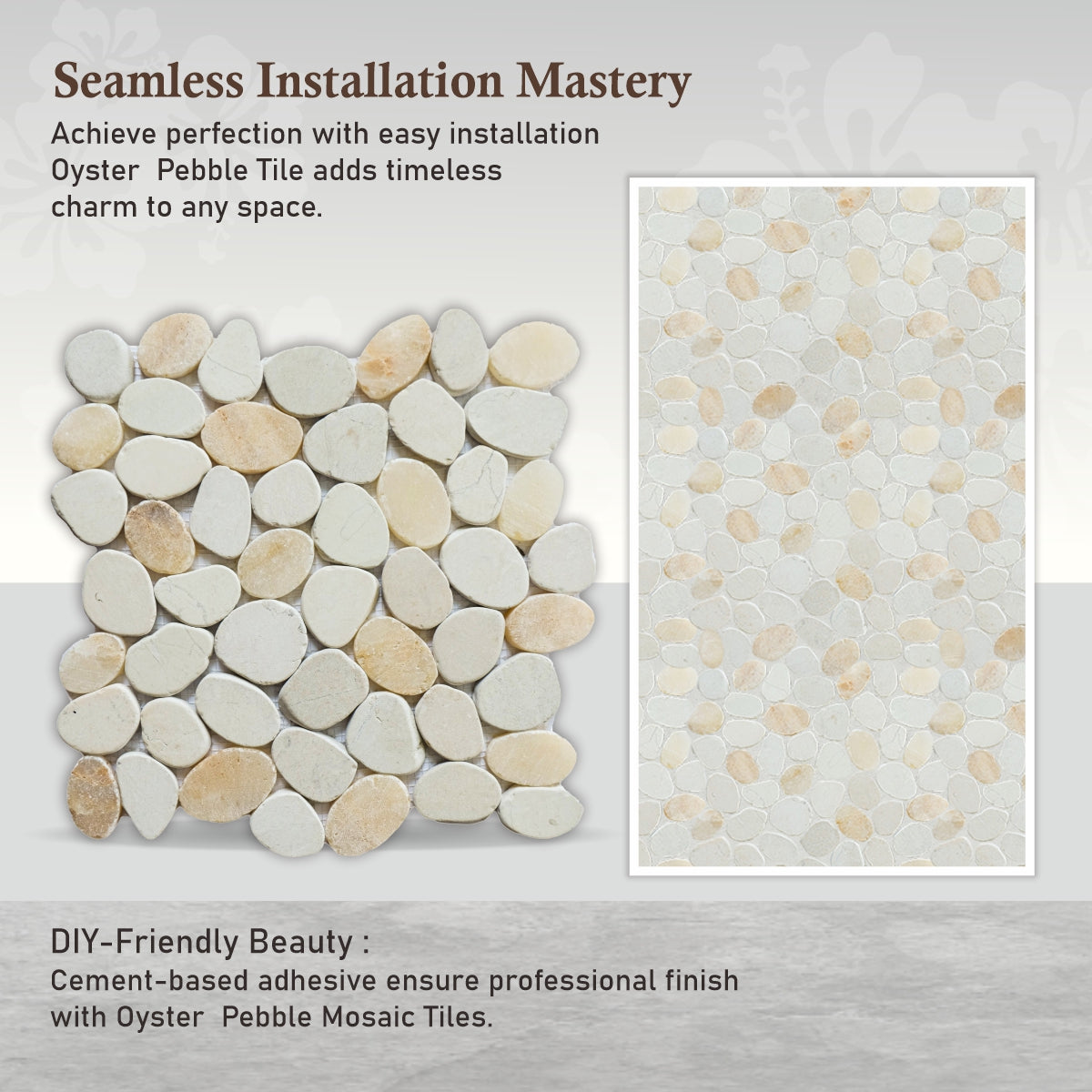 Mosaic Floor Tiles, Oyster Sliced Pebble Mosaic Wall & Floor Tile