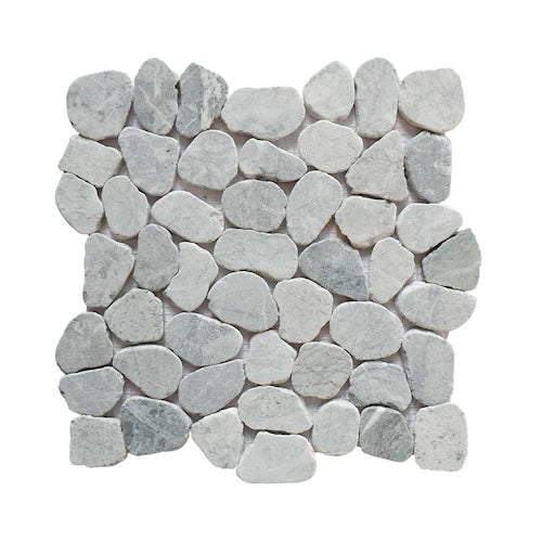 Ice Glacier Sliced Pebble Mosaic Wall & Floor Tile | 5 Tiles per case