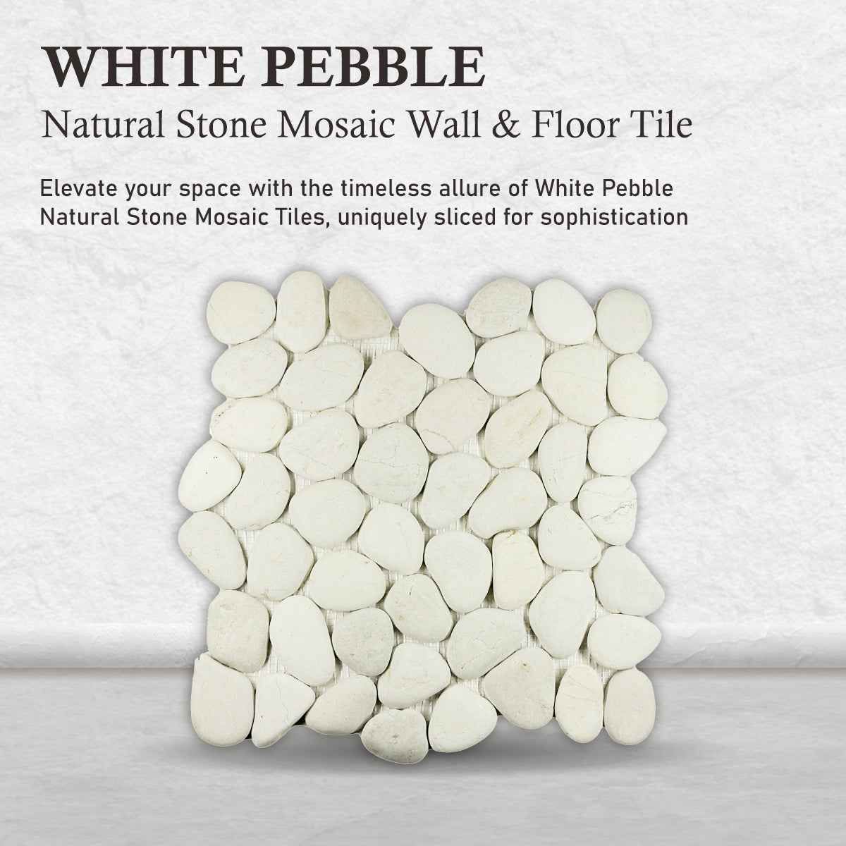 Natural Stone WHITE PEBBLE Mosaic Tile