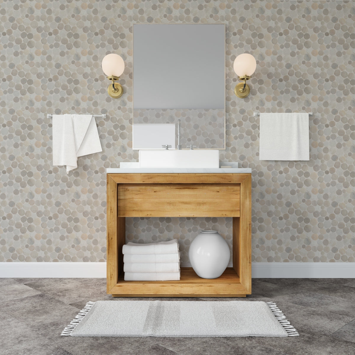 Round Mosaic Tiles, Sunset Round Mosaic Wall & Floor Tile