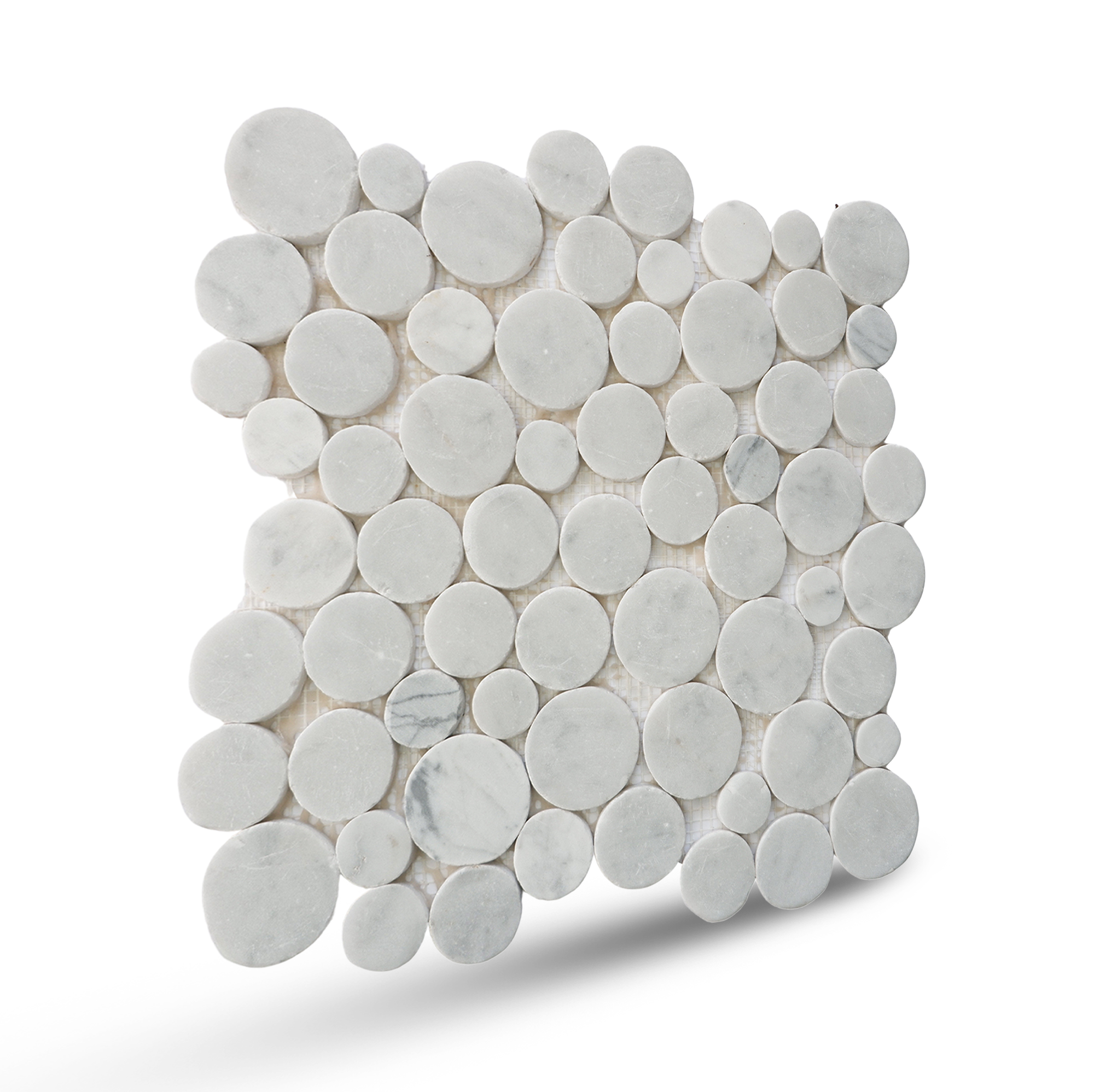 Penny Round Mosaic Tiles, Penny Carrara Mosaic Wall & Floor Tile