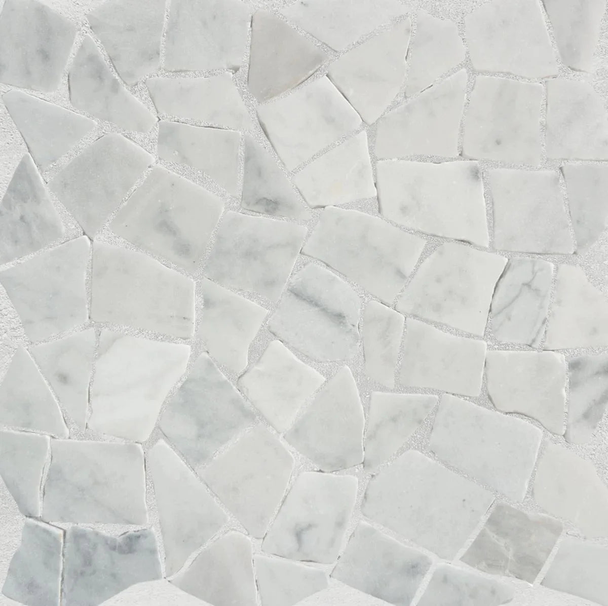 mosaic carrara tile sample with grout
