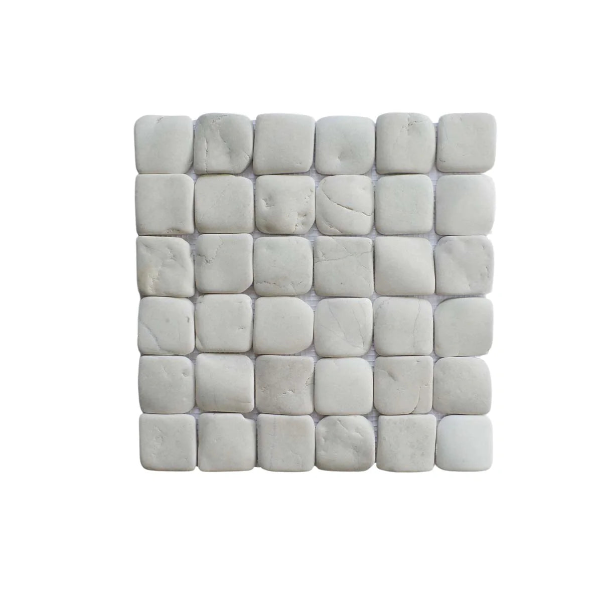 White Natural Stone Mosaic Tile, Molar 5 White Mosaic Tile