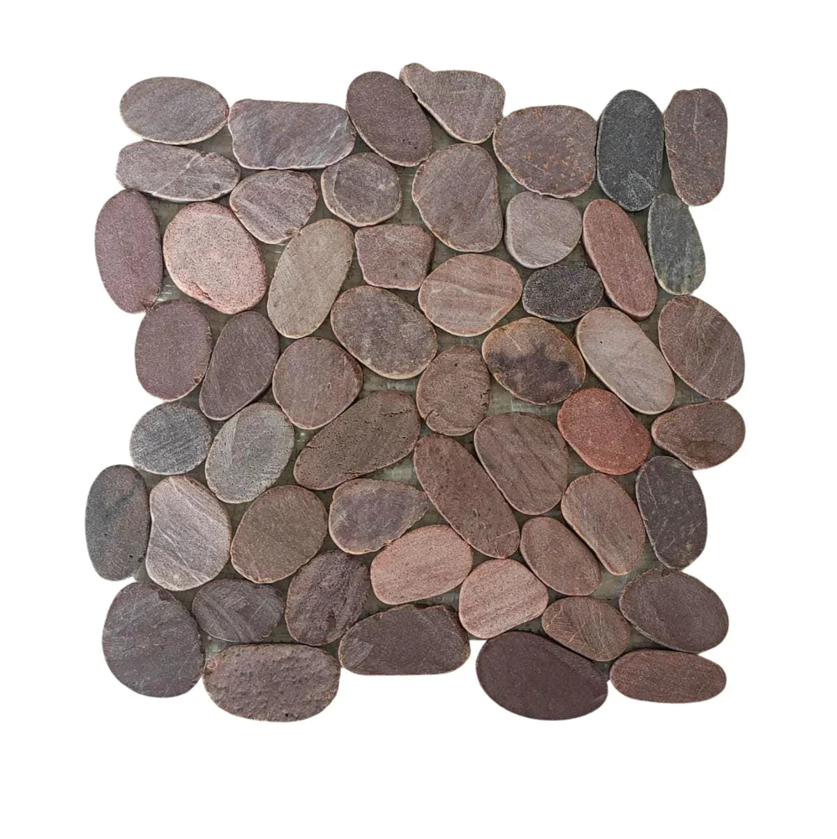 choco sliced pebble tile sample without grout