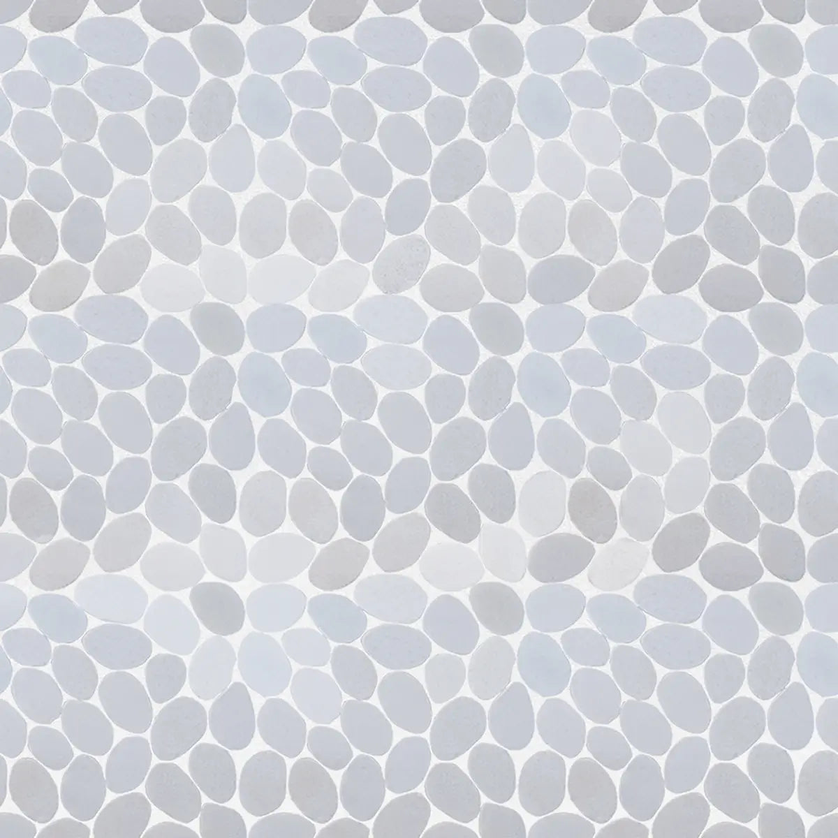 White Mosaic Tiles, Xl Snow White Sliced Pebble Mosaic Wall & Floor Tile