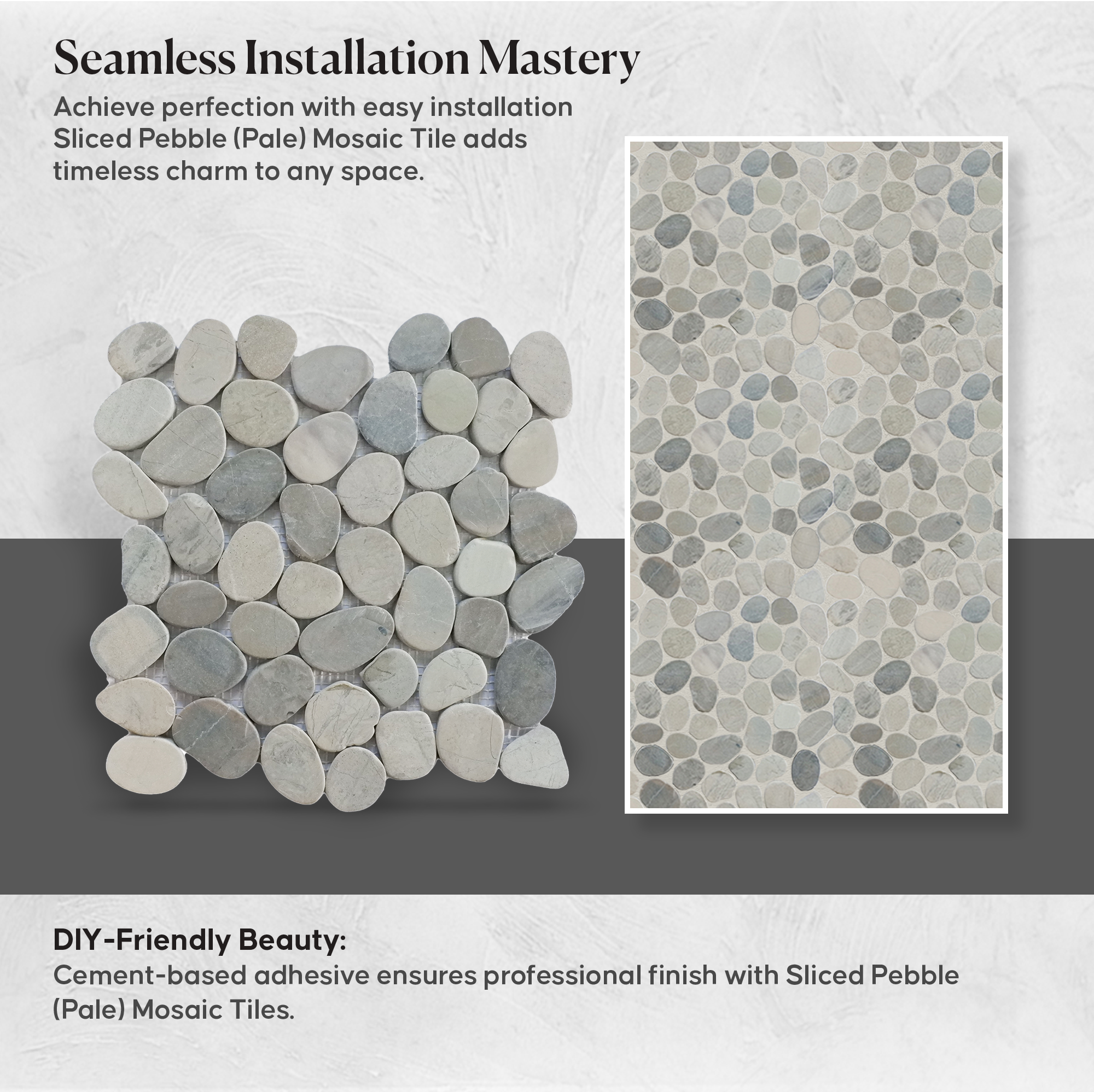 Sliced Pebble Mosaic Tiles, Stone Mosaic Wall & Floor Tile