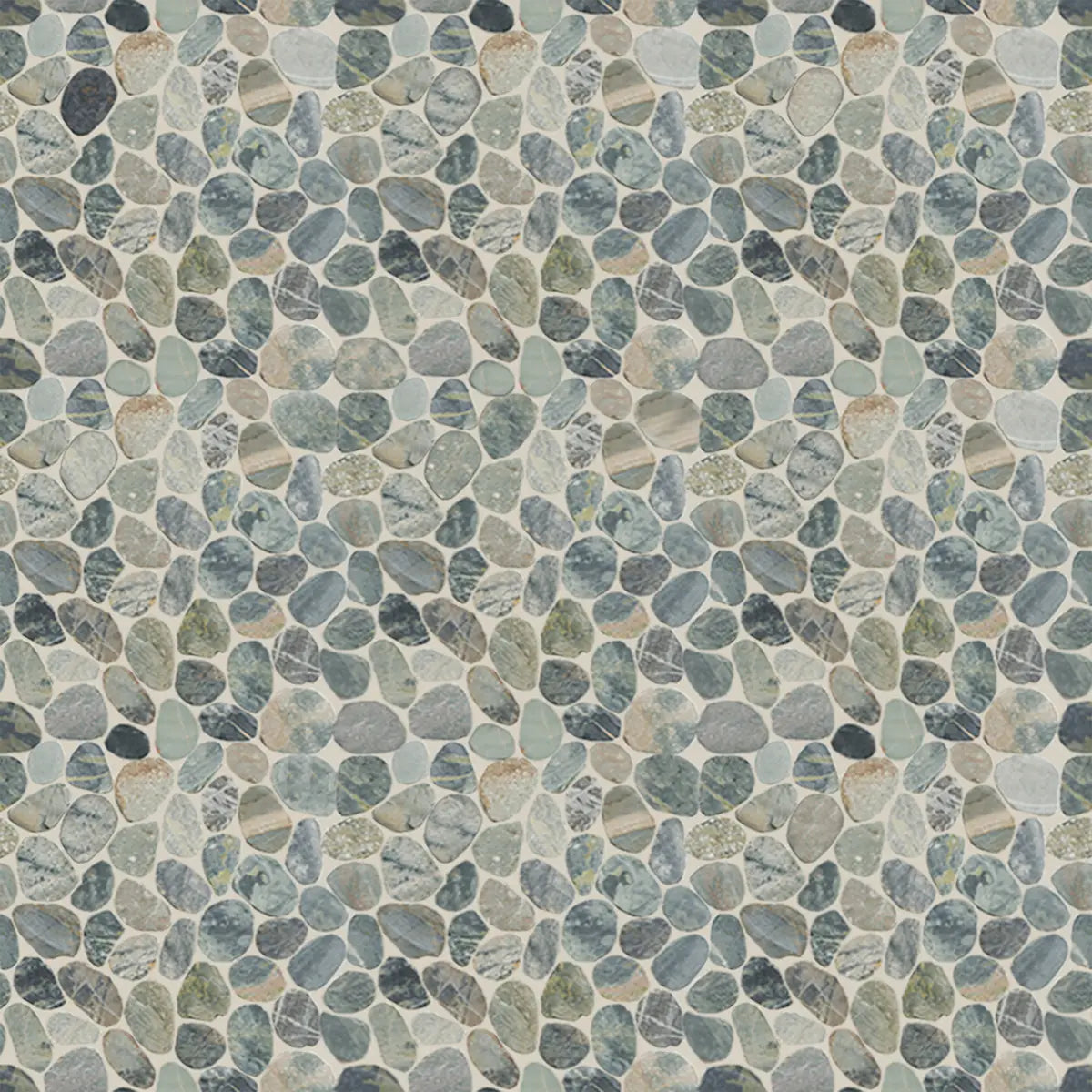 Teal Blue Pebble Mosaic Tile, Sliced Mosaic Wall & Floor Tile
