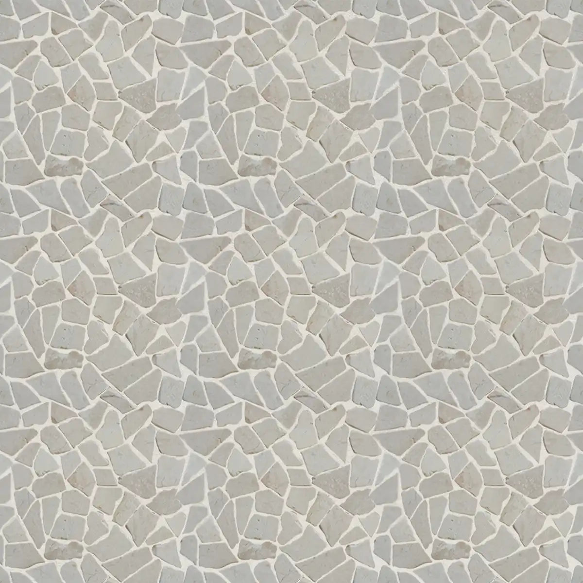 Mosaic white marble irregular