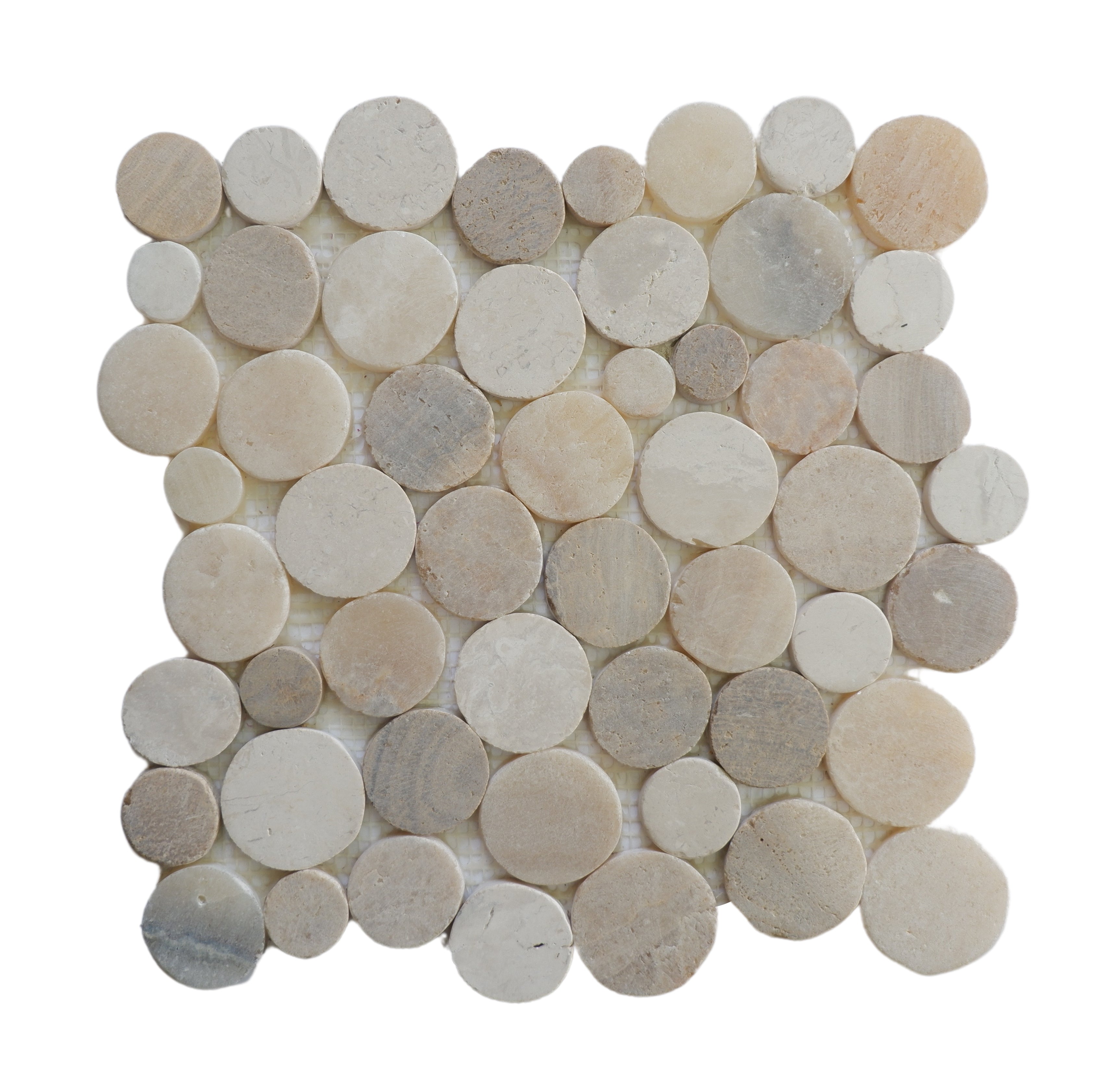 Sunset pebble tile without grout sample