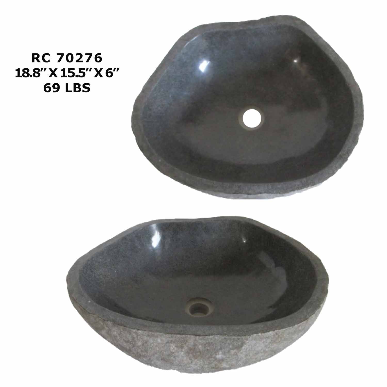 Natural River Stone Bathroom Vessel Sink | River Stone Sink - RC70276