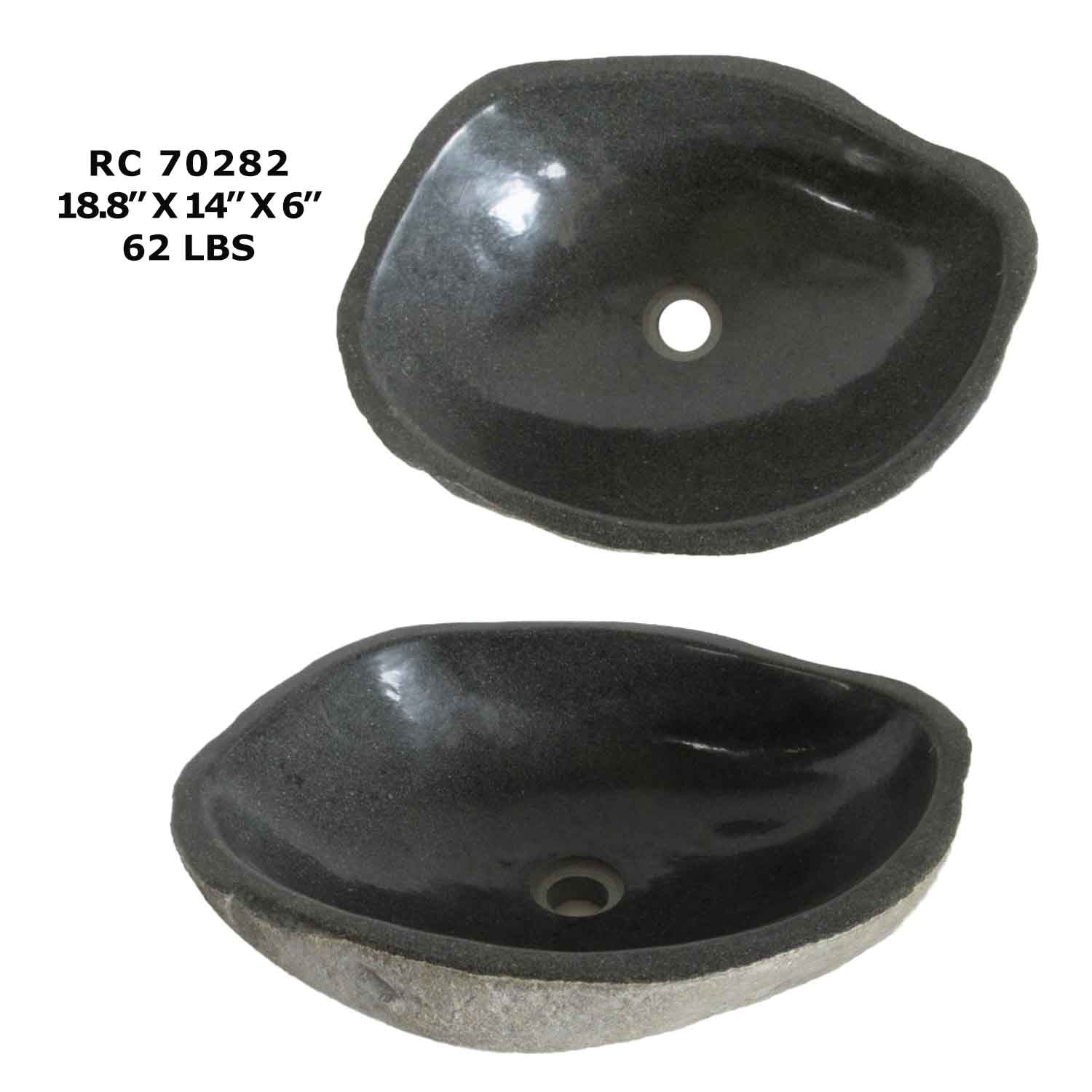 Natural River Stone Round Vessel Sink for Bathroom - RC70282