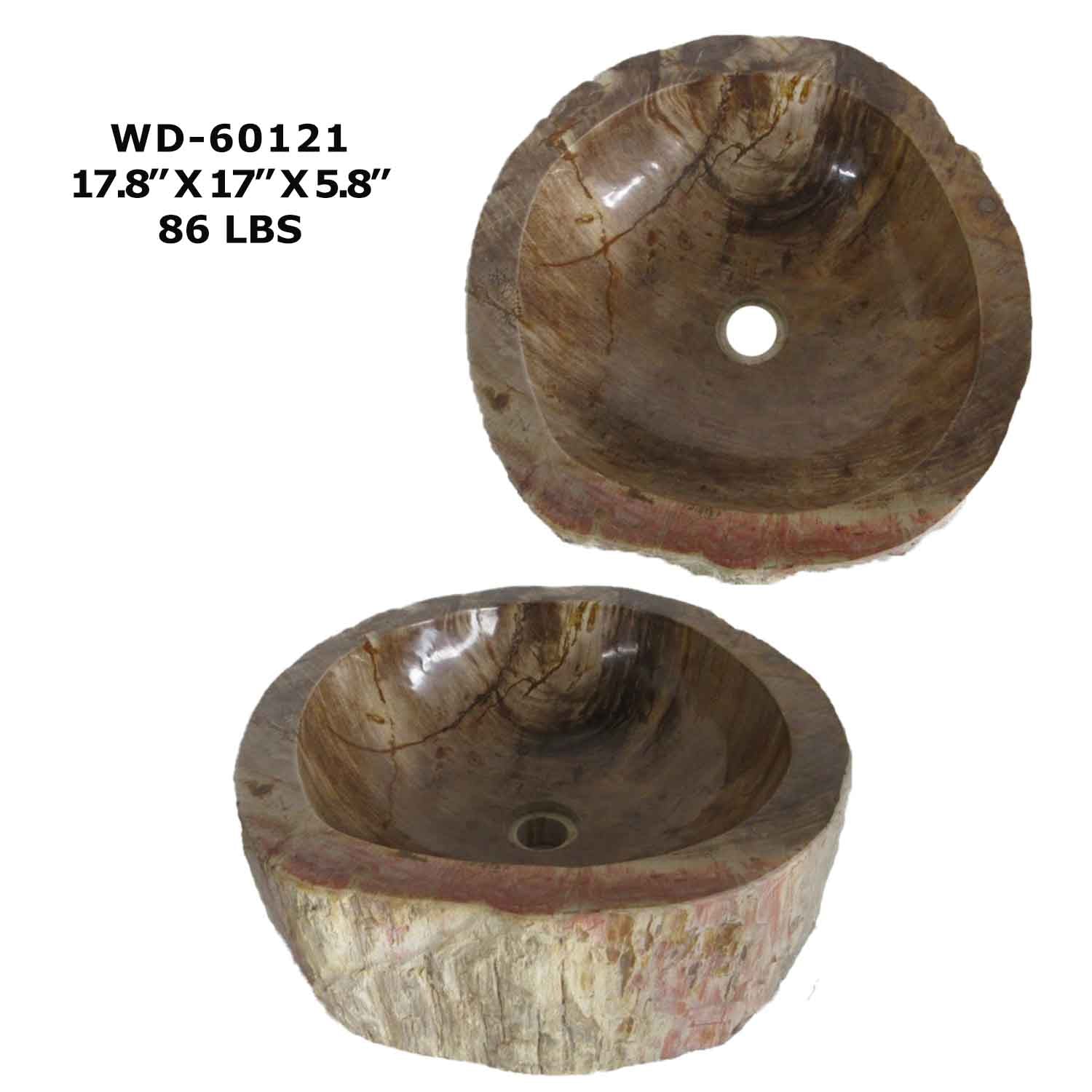 Petrified Wood Bathroom Vanity Sink Bowl, Natural Stone Sink WD 60121