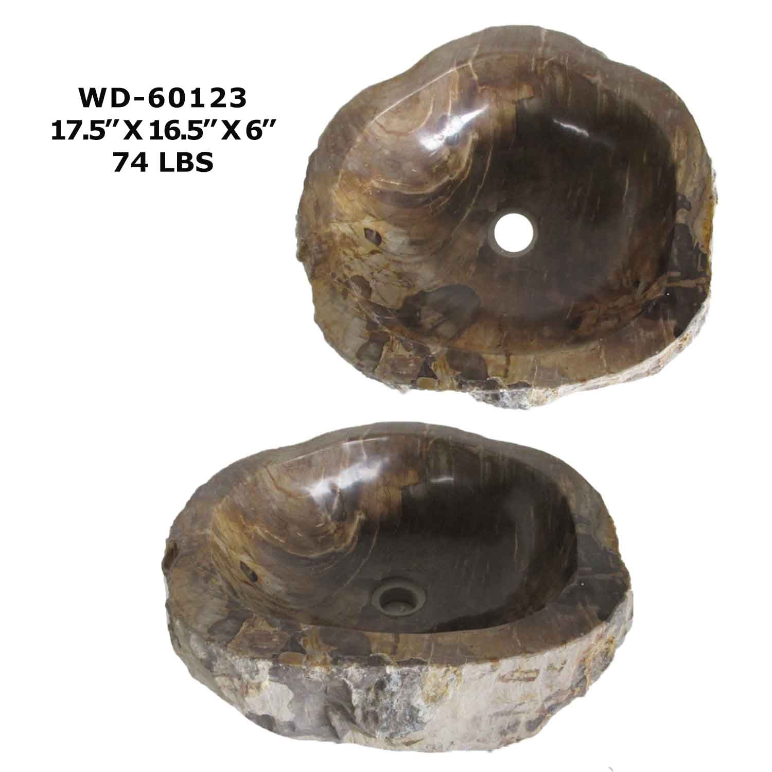 Petrified Wood Bathroom Vanity Sink Bowl, Natural Stone Sink WD 60123